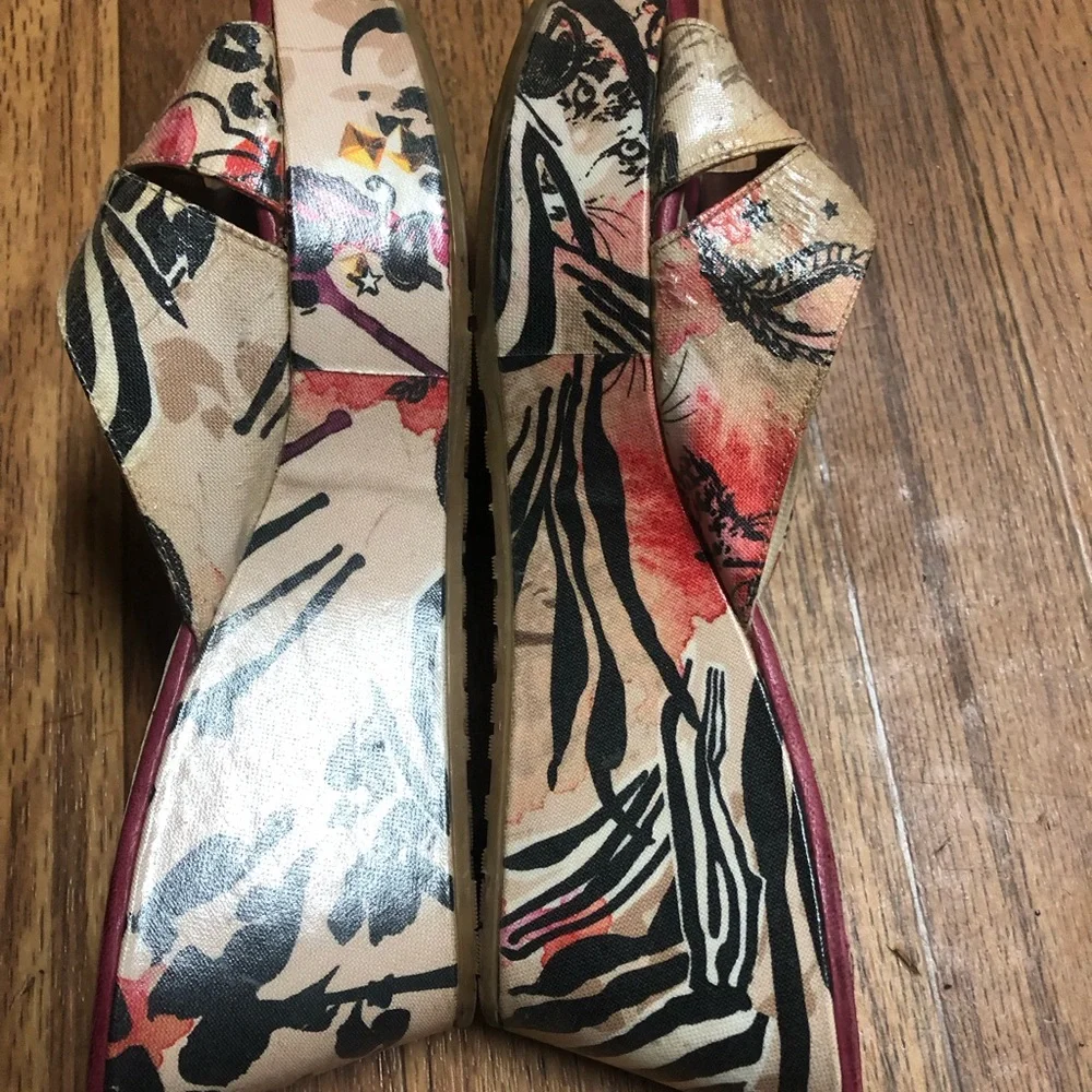Jimmy Choo Zebra Print Wedge Sandals